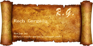 Rech Gergely névjegykártya